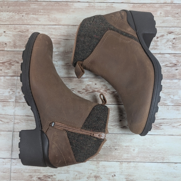 Merrell Leather Waterproof Ankle Booties Leather Brown / Tan Women's Size 8 - Picture 12 of 16